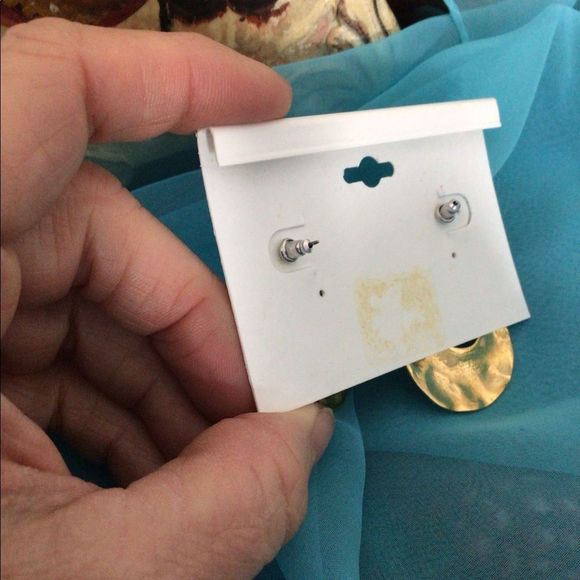 NOS NEW OLD STOCK Vintage Cara Mia Earrings Red Gold Pierced Fashion Earrings - Picture 9 of 10